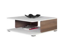 Bulolo 01 Coffee Table | White / Walnut | 75 x 80 x 33 cm | Modern Living Room Design