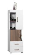 Bulolo 09 Wardrobe | White / Walnut | 139 x 45 x 38 cm | Modern Storage Cabinet