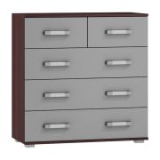 Chest of Drawers Tabubil 03 | Wenge/Grey | 92 x 90 x 41 cm | 5 Drawers | Modern Storage Solution