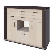 Chest of Drawers Aitape 46 | Dark Sonoma Oak / Light Sonoma Oak | 105 x 130 x 40 cm | Modern Storage