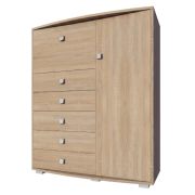 Rabaul 01 Chest of Drawers | Sonoma Oak Finish | 140 x 120 x 40 cm | Modern Storage Solution