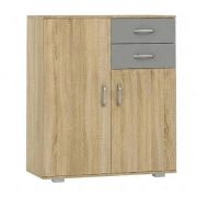 Chest of Drawers Ciomas 11 | Sonoma Oak / Grey | 104 x 90 x 40 cm | Modern Storage Cabinet