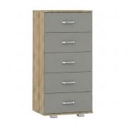 Chest of Drawers Ciomas 13 | Sonoma Oak / Grey | 104 x 50 x 40 cm | 5 Drawers | Space-Saving Storage
