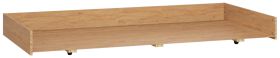 Drawer for Single Bed | Oak Finish | 21 x 197 x 86 cm | Extra Storage with Wheels