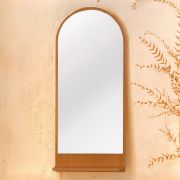 Mirror Paseh 11 | Alder Finish | 116 x 50 x 17 cm | Modern Wall Mirror with Shelf