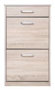Shoe cabinet Pamanukan 03, Colour: Sonoma oak - Measurements: 98 x 56 x 26 cm (H x W x D)