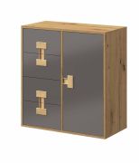 Youth Chest of Drawers Garian 07 | Oak/Grey | 86 x 80 x 40 cm | Modern Storage Solution