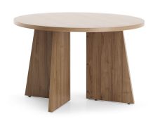 Coffee table | round table | 75 x 75 x 47 cm | side table | small living room table | walnut color | ABS edges | Belladere 07