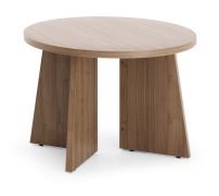 Small coffee table | 58 x 58 x 40 cm | round table | side table | walnut color | ABS edges | Belladere 08