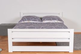 White modern single bed / guest bed beech solid wood 115, incl. slatted frame, lying surface 140 x 200 cm, durable and stable, easy assembly