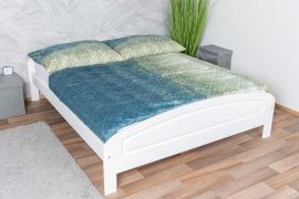 Modern double bed, guest bed solid pine 87, in white, incl. slatted frame, mattress dimensions 160 x 200 cm, high-quality workmanship