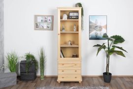 Solid pine display cabinet natural Junco 41 - Dimensions 195 x 65 x 42 cm