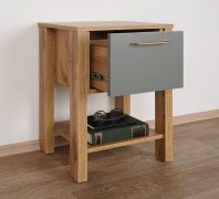 Bedside Cabinet Braianik 30 | Oak Wotan / Matte Finish | 1 Drawer | Book Storage | 59 x 42 x 37 cm