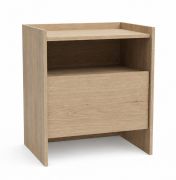 Small Bedside Cabinet Illgau 03 | Cremona Light Brown | 60 x 53 x 38 cm | 1 Drawer & Compartment | ABS Edges | Soft Close