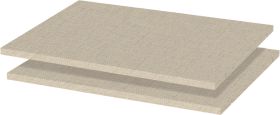 Shelf Set for Vaitele Series Cabinets | Set of 2 | 88 x 50 cm | Beige Chipboard with Textile Decor