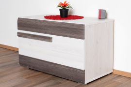 Shoe Cupboard Knoxville 21 | Pine White / Grey | 47 x 80 x 42 cm | 1 Flap Door, 4 Compartments