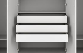 Drawers for closet Edegem 01 | 3 pieces | Color: platinum grey