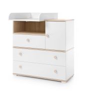 Changing unit for chest of drawers Asbeek 04 in white, 10 x 54 x 72 cm