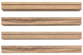 4-Piece Cover Strip Set for TV Base Cabinet | Beech Wood | Natural Finish | 400 mm Each