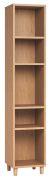 Oak Effect Shelf 01 | 195 x 39 x 38 cm | Modern Narrow Bookcase | 5 Compartments | Adjustable Shelves