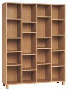 Averias 25 Oak Bookcase | 195 x 149 x 38 cm | Modern Minimalist Design | 20 Compartments
