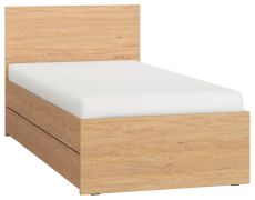 Single Bed / Guest Bed Averias 29 | Oak Finish | 90 x 200 cm Lying Surface | Modern Style