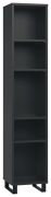 Black Shelf Chiflero 22 | 195 x 39 x 38 cm | Soft Touch Finish | 5 Compartments | Modern Design
