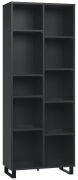 Chiflero 23 Shelf | Black | 195 x 76 x 38 cm | Soft Touch Finish | 10 Compartments