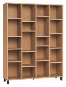 Leoncho 26 Shelf | Oak Finish | 195 x 149 x 38 cm | Modern Minimalist Bookcase