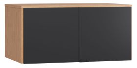 Wardrobe Top Attachment for 2-Door Leoncho 13 | Oak/Black | 45 x 93 x 57 cm | Soft Touch Finish