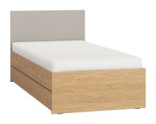 Single Bed / Guest Bed Nanez 22 | Oak / Grey | 90 x 200 cm Lying Surface | Adjustable Slatted Base Height