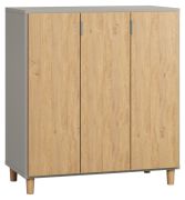 Chest of Drawers Nanez 28 | Grey / Oak | 100 x 90 x 47 cm | Modern Storage Cabinet
