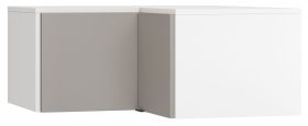 Corner Wardrobe Top Attachment for Pantanoso 14 | White / Grey | 45 x 102 x 104 cm | Modern Bedroom Storage