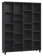 Vacas 52 Shelf Black | 195 x 149 x 38 cm | 20 Compartments | Adjustable Shelves | Modern Storage