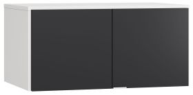 Wardrobe Top Attachment for Two-Door Vacas 13 | White/Black | 45 x 93 x 57 cm | Soft Touch Finish