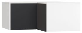 Attachment for Corner Wardrobe Vacas 14 | White / Black | 45 x 102 x 104 cm | Modern Soft Touch Finish