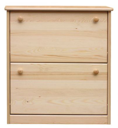 Shoe cabinet solid, natural pine wood Junco 214 - Dimensions 80 x 72 x 30 cm
