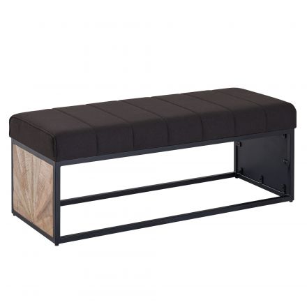 Bench, color: black / mango, semi-solid - Dimensions: 40 x 105 x 40 cm (H x W x D) with seat cushion