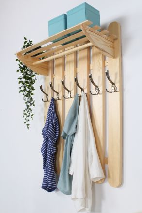 Garderobe solid, natural pine wood Junco 347 – Dimensions 100 x 70 x 33 cm