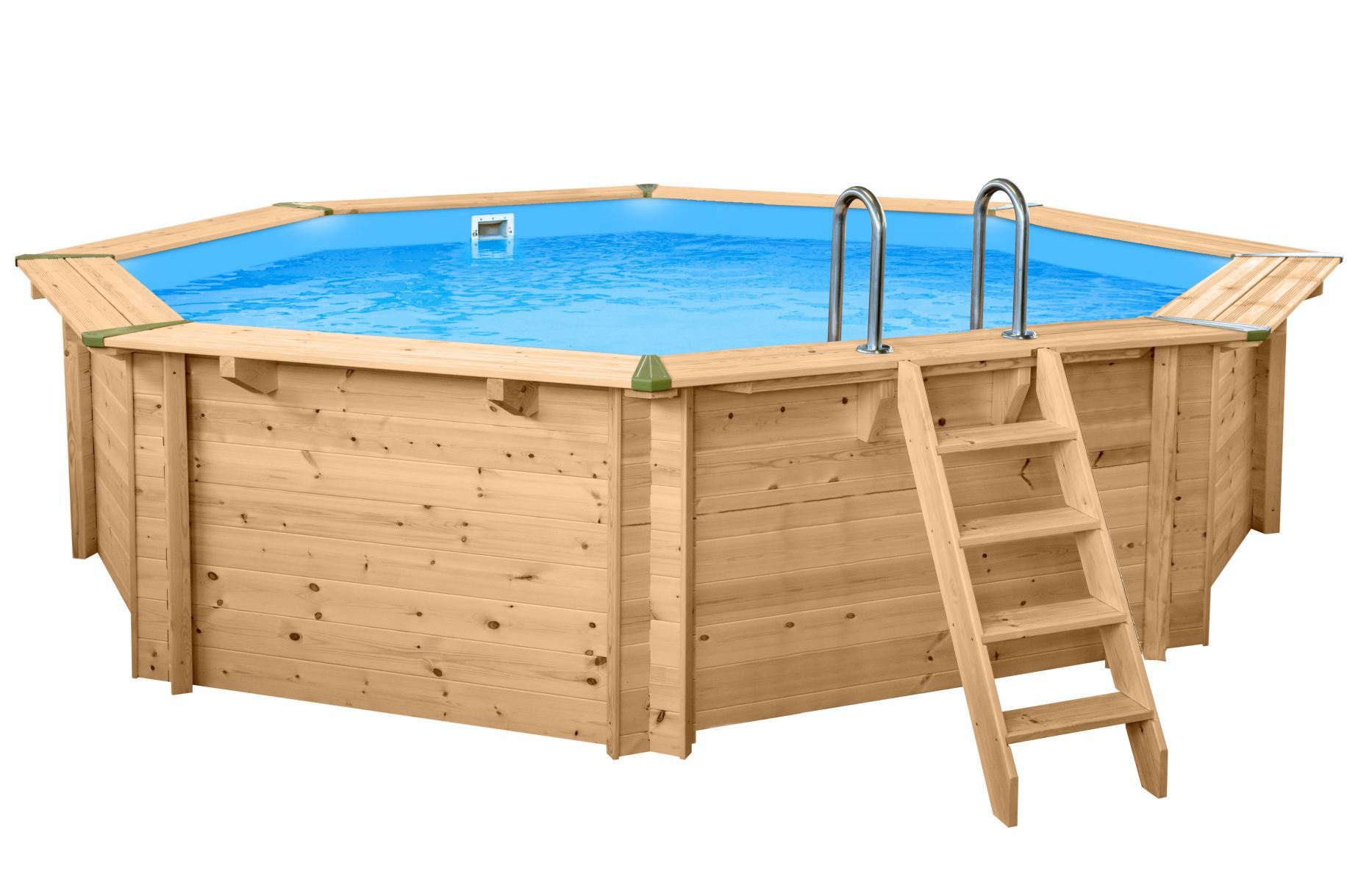 Robust Sunnydream 05 wooden pool, 6.55 x 1.36 meters, including premium filter system, filter medium, pool ladder, pool liner, floor and wall fleece, stainless steel corner joints