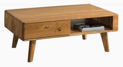 Coffee table Lencois 21, Colour: Natural, solid oak oiled and brushed - Measurements: 120 x 70 x 45 (W x D x H)