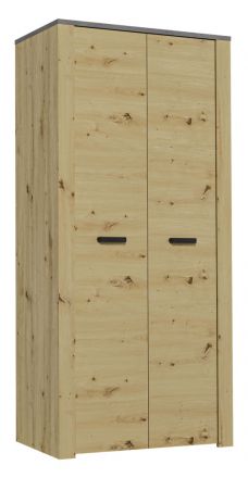Hinged door cabinet / Wardrobe Talimatau 01, Colour: Oak / Grey - 197 x 91 x 56 cm (H x W x D)