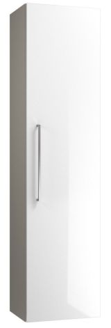 Bathroom - Tall cabinet Noida 41, Colour: Beige / White glossy - 138 x 35 x 25 cm (H x W x D)