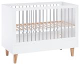 Baby bed / Kid bed Syrina 01, Colour: White / Grey - Lying area: 60 x 120 cm (w x l)