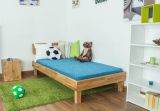 Platform bed / Solid wood bed Wooden Nature 01, oak wood, oiled - 100 x 200 cm