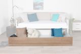 Drawer for kid bed Hermann 01, Colour: White bleached / Nut colours, solid wood - 29 x 90 x 192 cm (H x W x L)