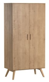 Hinged door cabinet / Wardrobe Skady 12, Colour: Oak - Measurements: 208 x 100 x 58 cm (H x W x D)