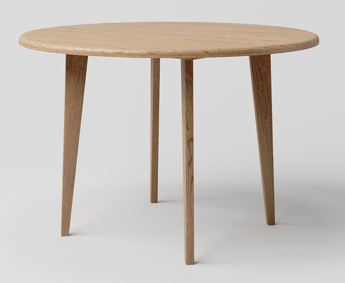 Round Solid Oak Dining Table | Natural Finish | Aurornis 74 | 120 x 120 cm