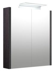 Bathroom - Mirror cabinet Bidar 08, Colour: Oak black - 65 x 60 x 12 cm (H x W x D)