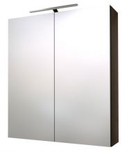 Bathroom - Mirror cabinet Nadiad 07, Colour: Oak Black - 70 x 60 x 14 cm (H x W x D)